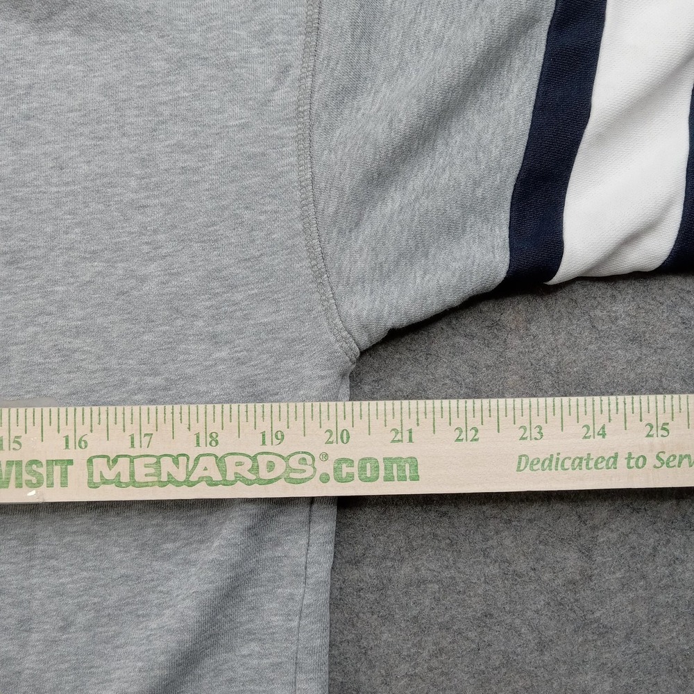 Tommy Jeans Hoodie Mens Large Gray Full Zip Fleece Sweatshirt Logo Stripe Sleeve - Picture 7 of 9